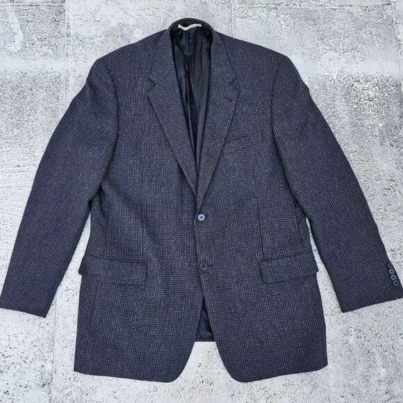 Joseph Abboud Men Blazer Gray Rayon Sport Coat Two Button Jacket Size 44L USA - Picture 1 of 10